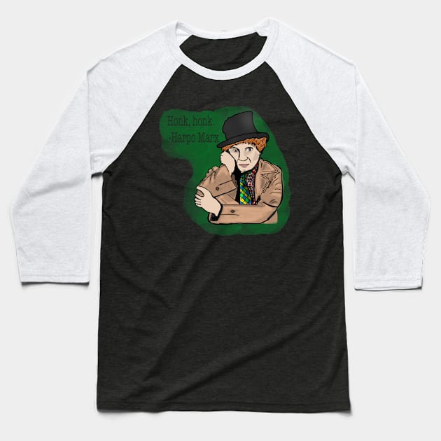 Harpo Marx Baseball T-Shirt by TL Bugg